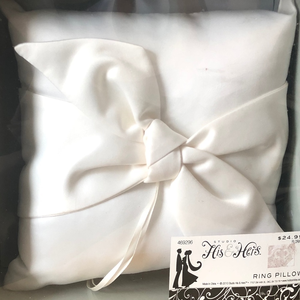 Ring Bearer Pillow Ivory Satin Wedding  Bearer